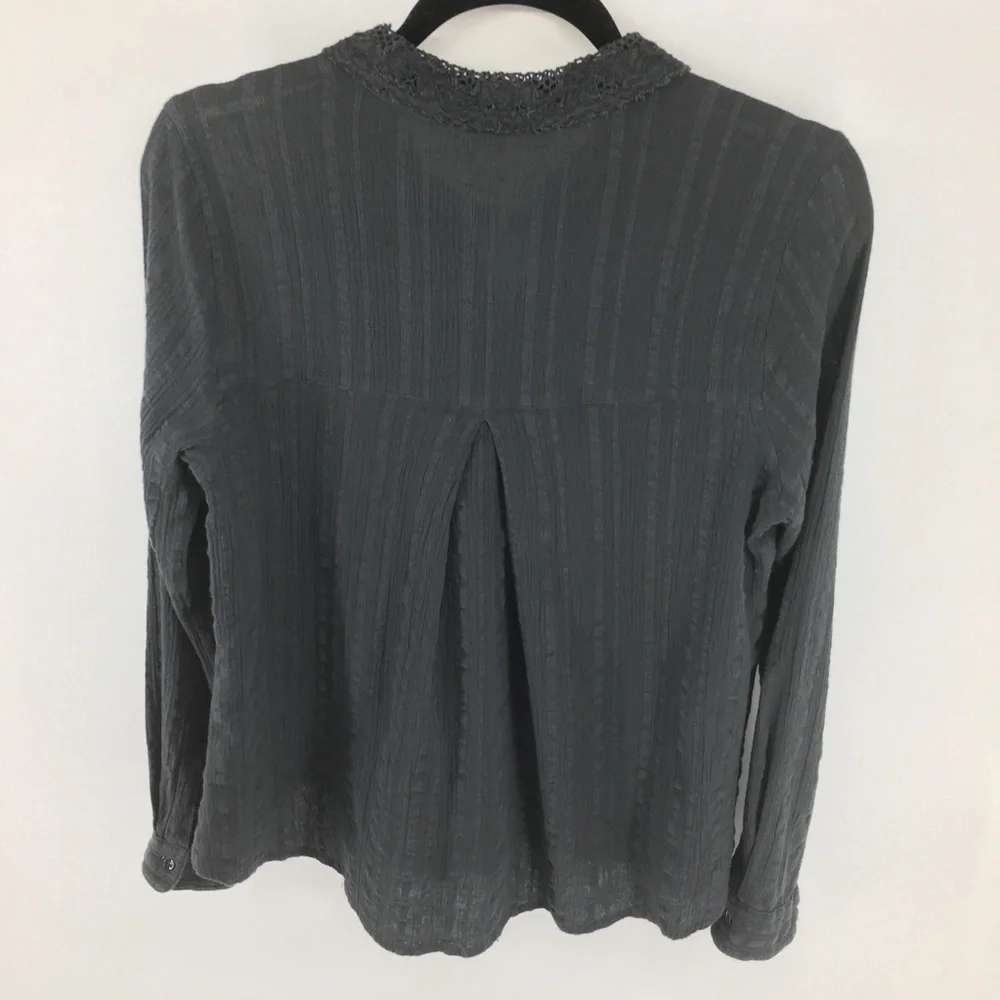 Free People Button Down Lace/Crotched Shirt